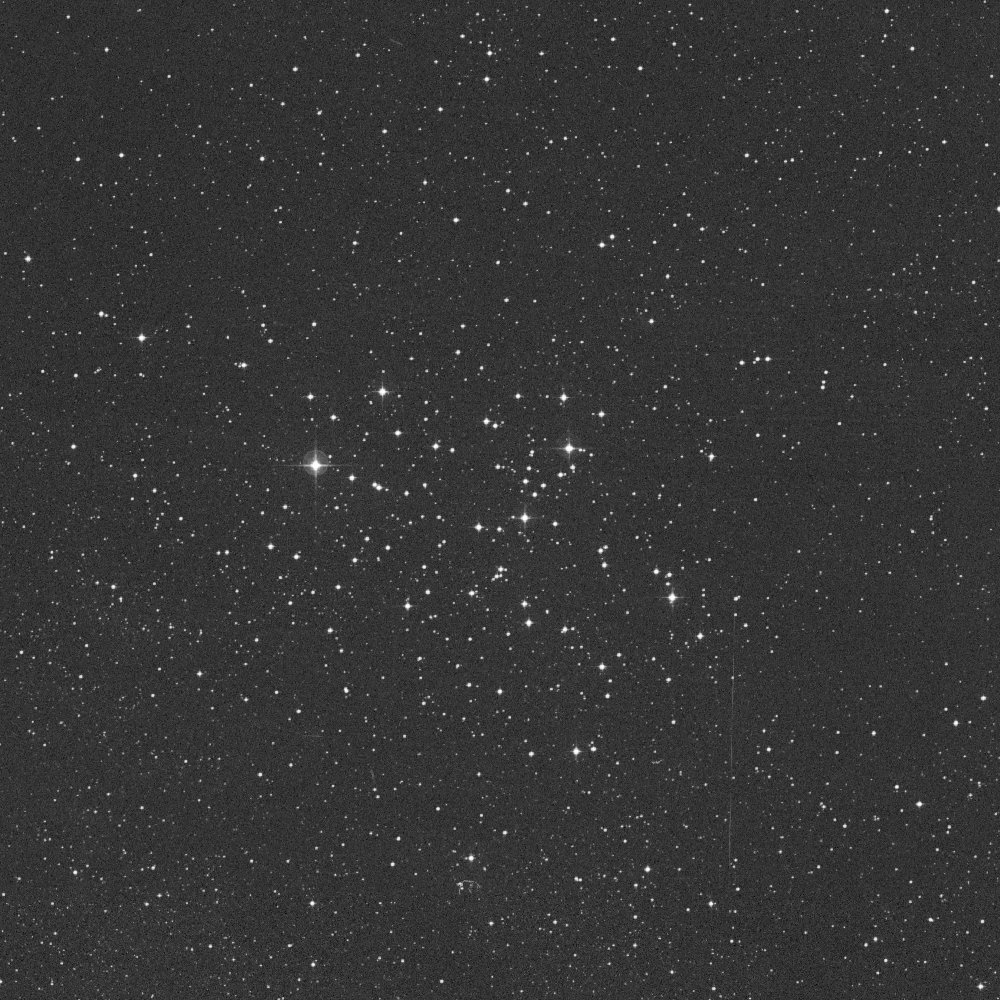 NASA SkyView DSS image of Messier 6, the Butterfly Cluster, a dense open cluster.